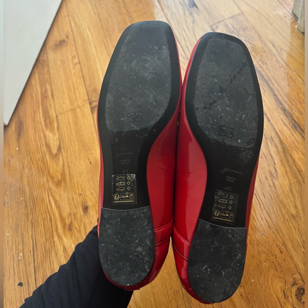 Ganni Red Lace-Up Ballerina flats - Picture 5 of 8